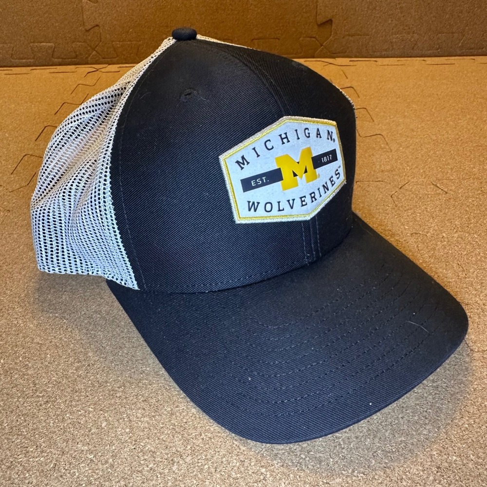 '47‎ Brand Michigan Wolverines Hat Mens OSFA Navy Blue Trucker Snapback Cap NCAA